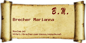 Brecher Marianna névjegykártya
